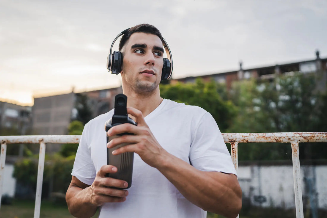 Athletic man taking safe nootropics